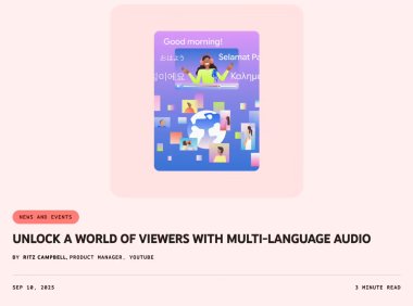 跨越语种障碍，YouTube 全面上线视频多语言配音功能