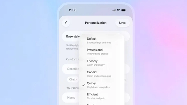 OpenAI正式发布GPT-5.1，ChatGPT可提供8种对话模式