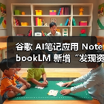 谷歌 AI笔记应用 NotebookLM 新增“发现资料”功能，可自动检索相关网络资源（图4）